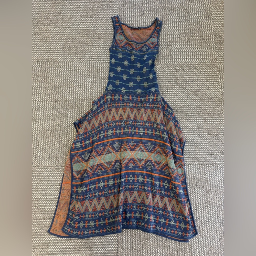 Peruvian Connection Navy & Rust Aztec Maxi Dress - Picture 2 of 5